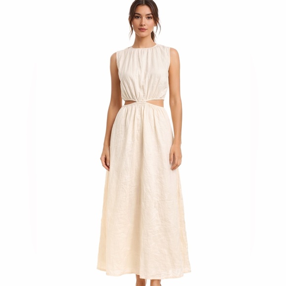 Faithfull the Brand Dresses & Skirts - Faithfull the Brand Las Flores Maxi Dress size 4/ Small 100% linen ivory color